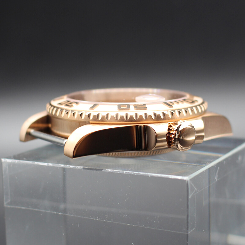 40mm Rose Gold Watch Case Cyclops Sapphire Glass For Seiko nh35 Nh36 2824 8215