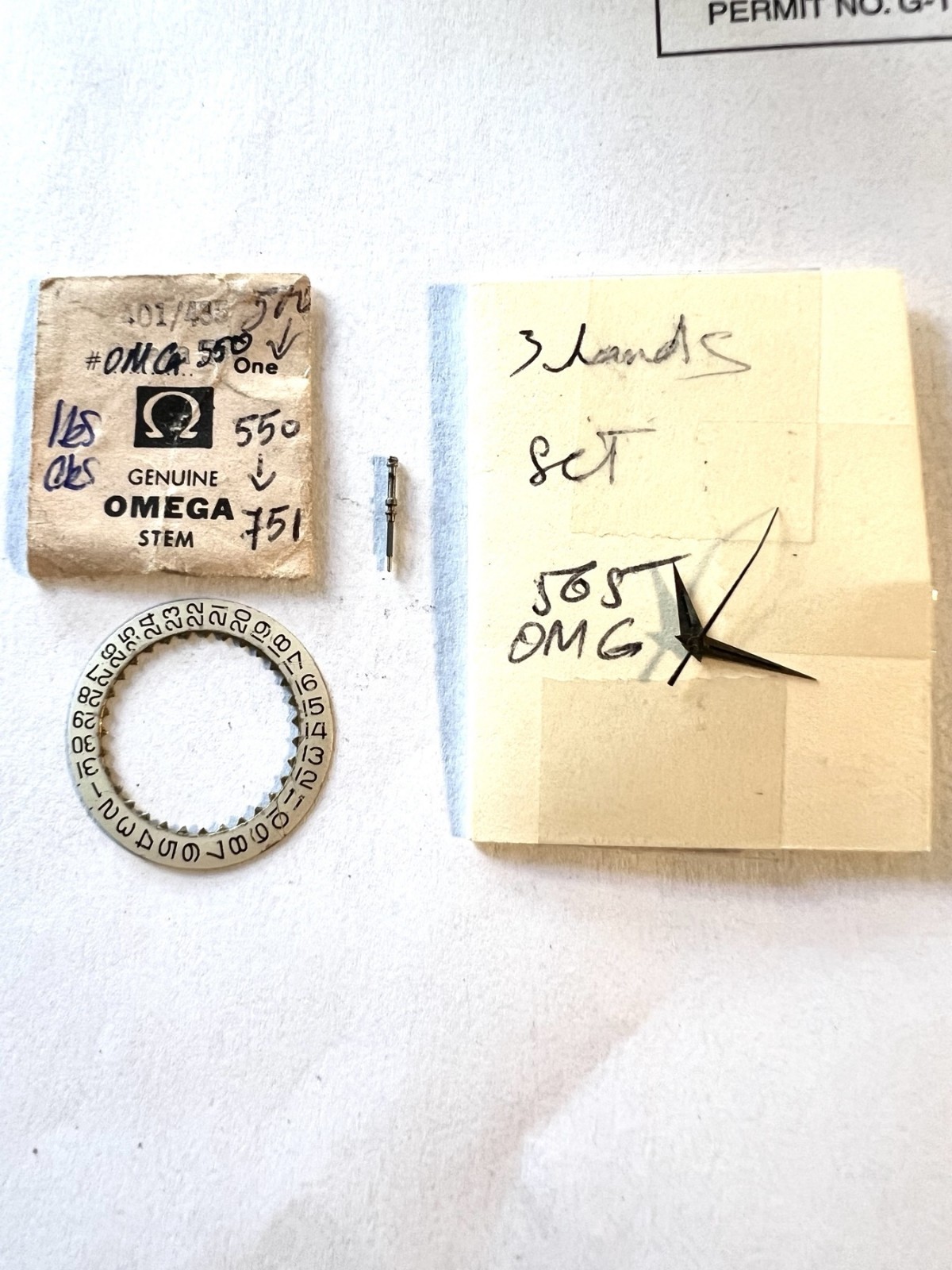 Omega 565 Sethand & Date Dish, 550 Male Stem . Used Parts.