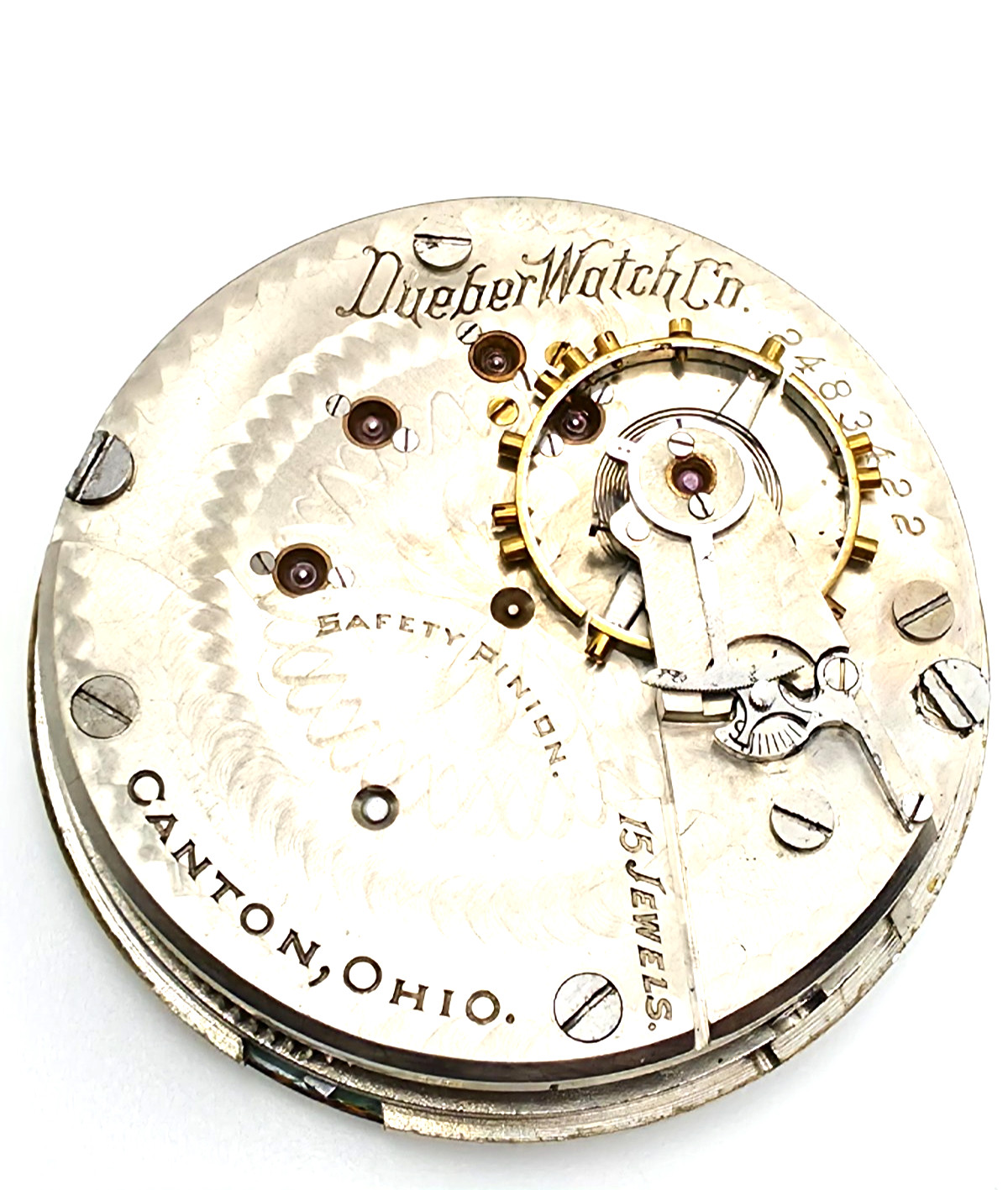 Hampden Watch Co 15 Jewel Pocket Watch Movement AS-IS Parts/Repair #2483422