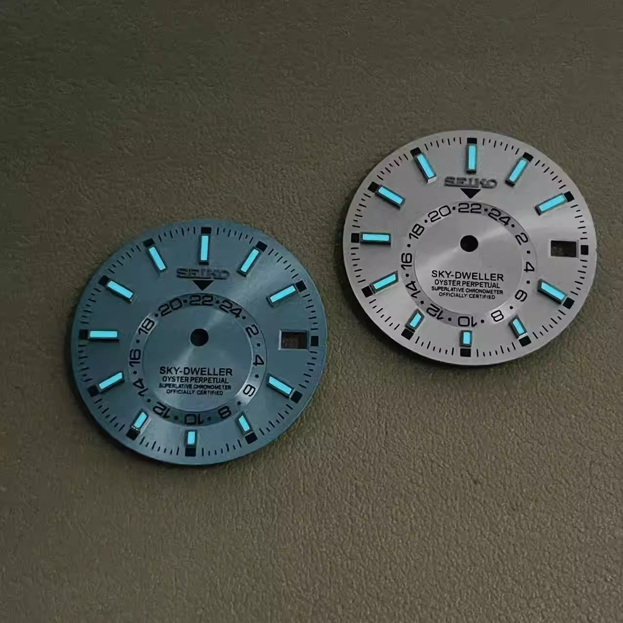 28.5mm Watch Dial Blue Green Luminous For Seiko NH35 NH36 Movement Watches Parts