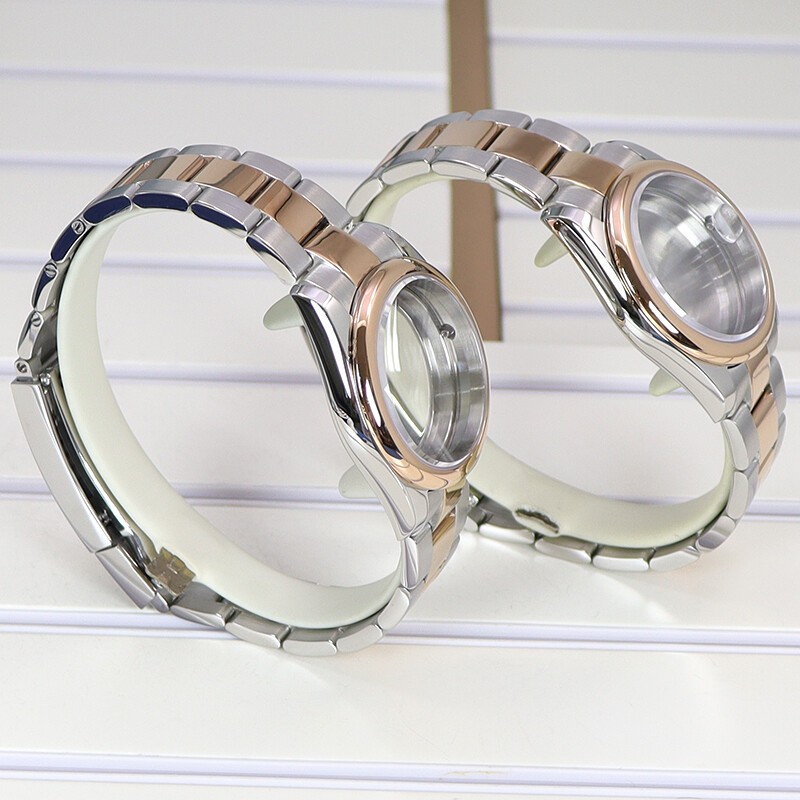 36mm 39mm Watch Case Oyster Strap Steel Sliding Lock Buckle For NH35/36 Movement