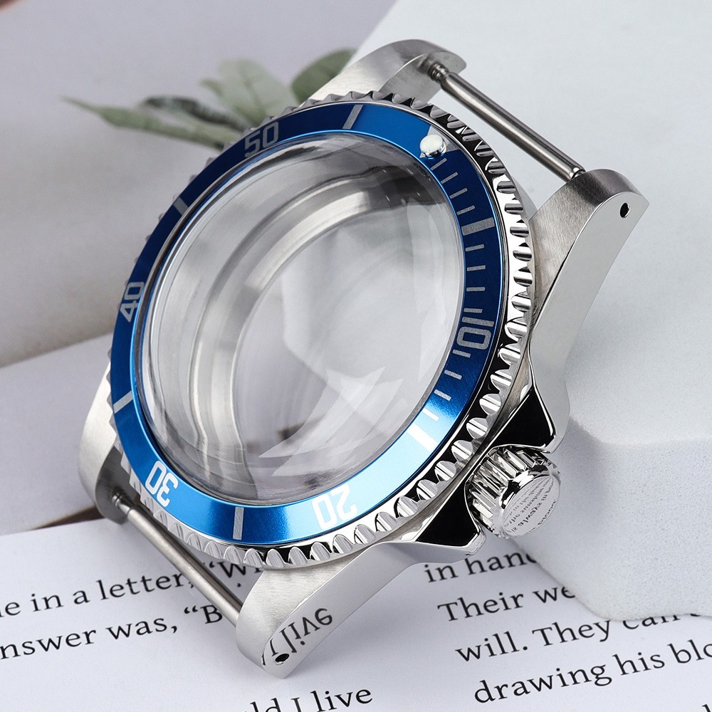 Oyster Steel Diver Watch Case 39mm SUB Bezel Domed Glass For Seiko NH35 Movement