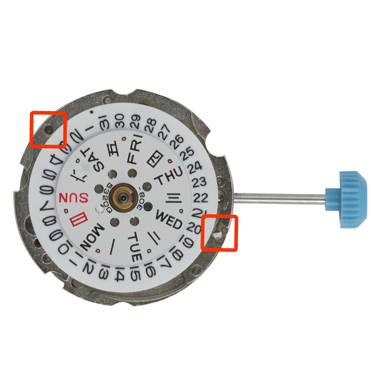Calendar @3 Automatic Mechanical Watch Movement With Stem&Ring For Miyota 6T51