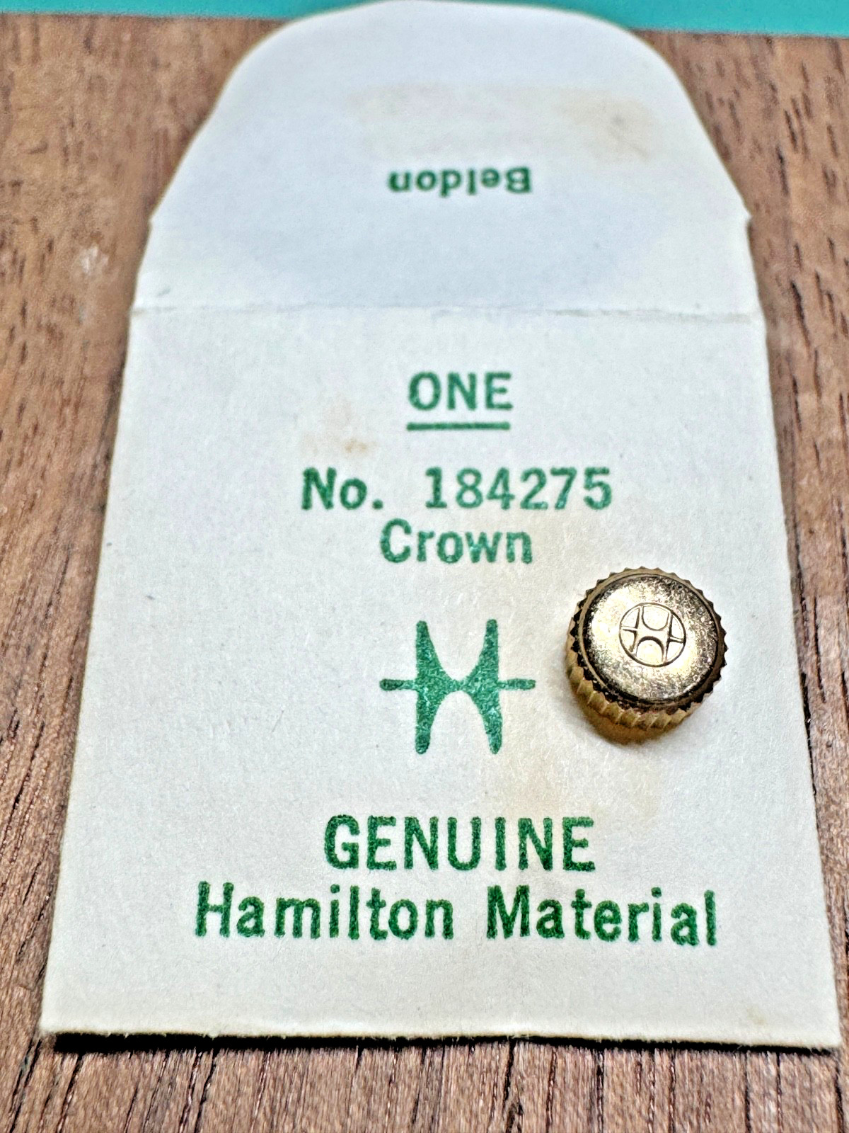Hamilton Beldon signed genuine watch crown 184275 NOS OEM 8/0-14/0