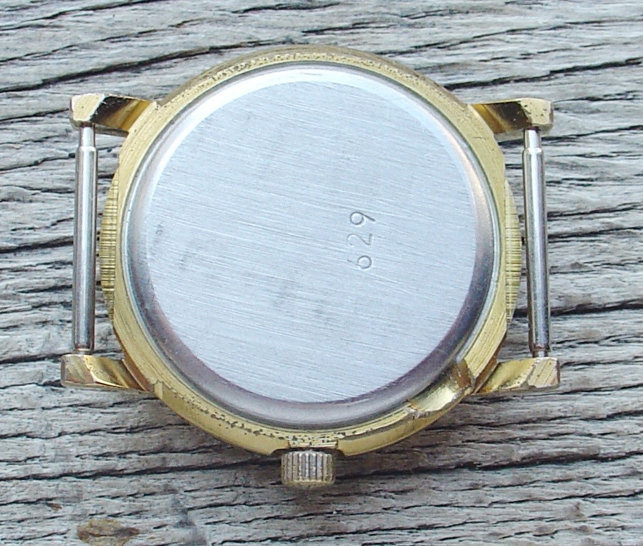Vintage Dress watch Luch (Russia USSR) mens watch . BLACK DIAL.