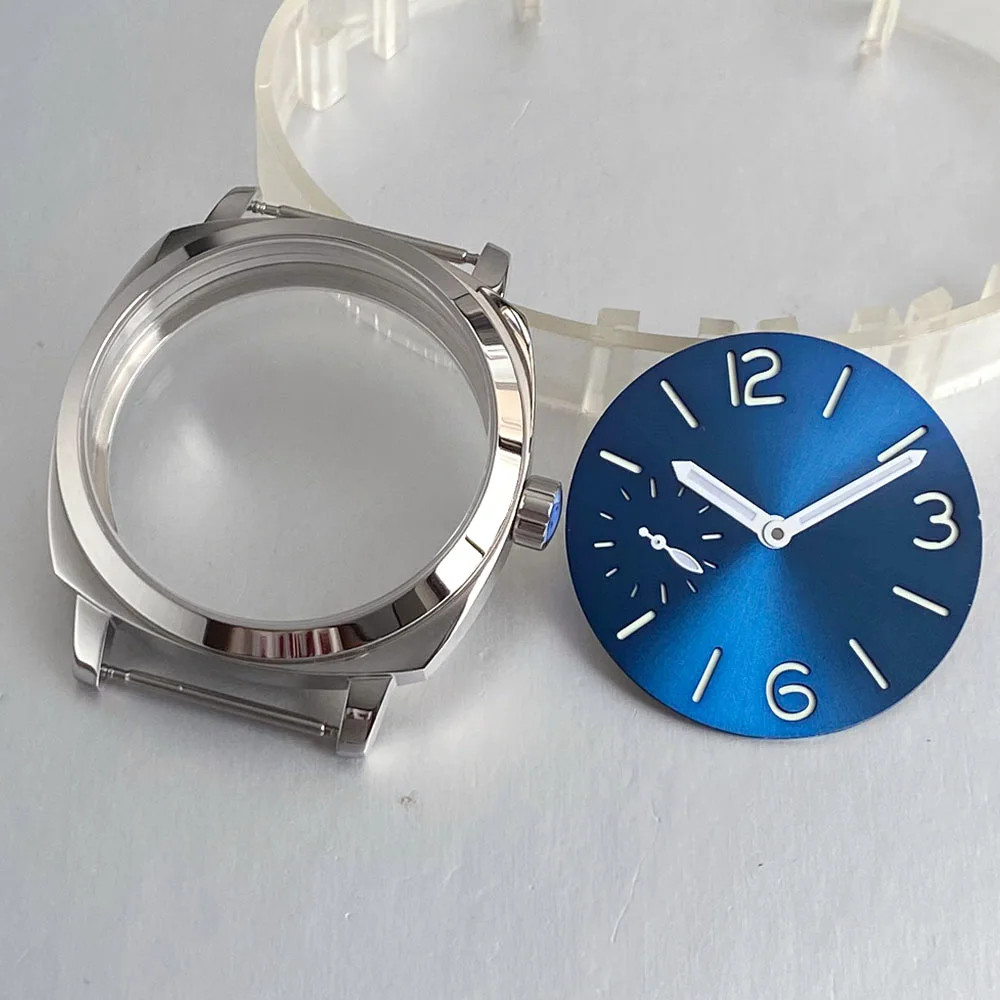 Tandorio New 42mm Stainless Steel Square 6497 Watch Case For ETA 6497 ST3600