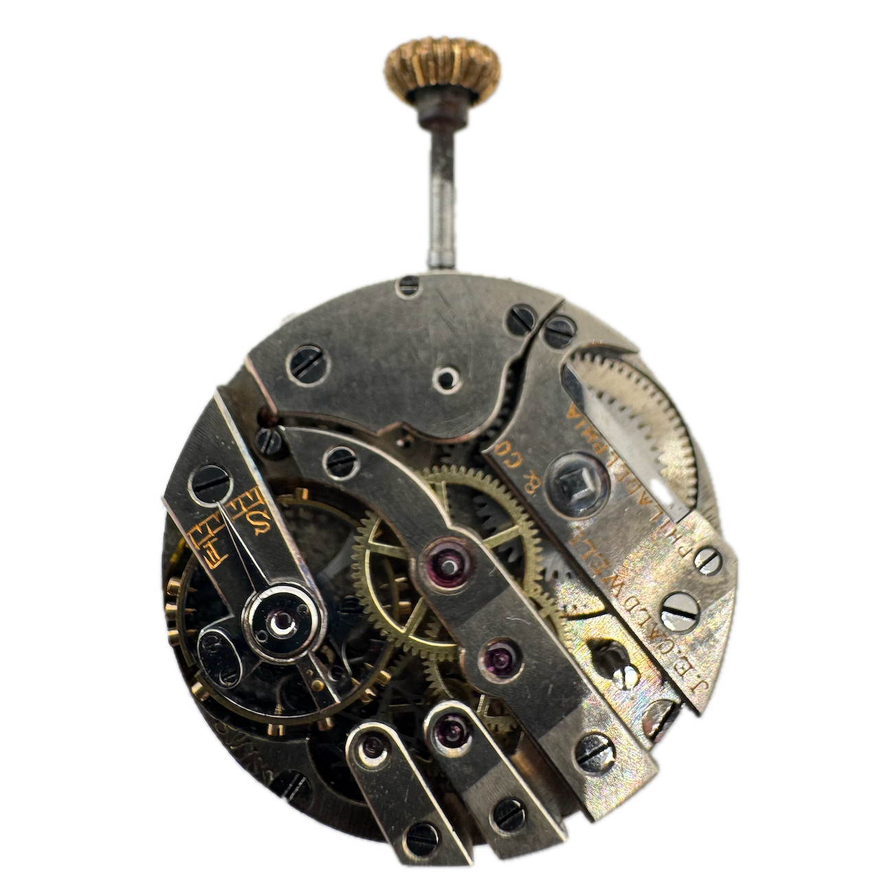 Antique J.E. Caldwell High Grade Private Label Pocket Watch Movement Swiss