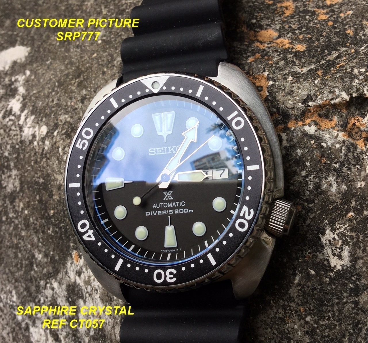 Watch Crystal Only for SRP Turtle Double Dome Sapphire Crystal – CT057
