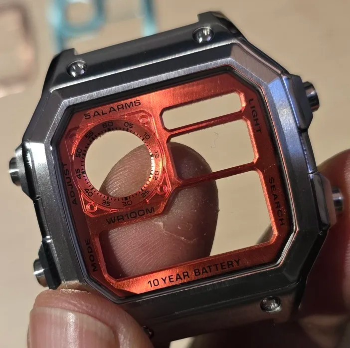 Watch Faceplate Dial Insert Mod Kit Fit AE1200 AE-1200 Movement 3299 Metal Upgra