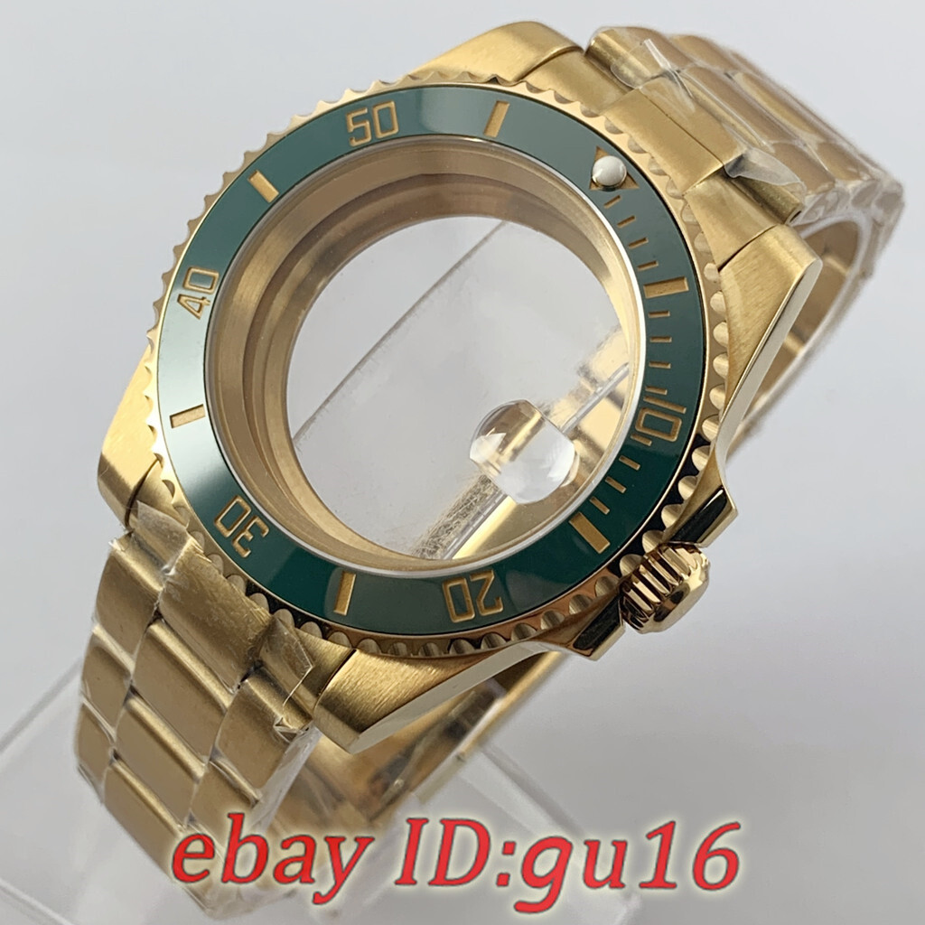 40mm Green bezel Watch Case Fit NH34 NH35 PT5000 ETA 2824/2836 Miyota82 Series