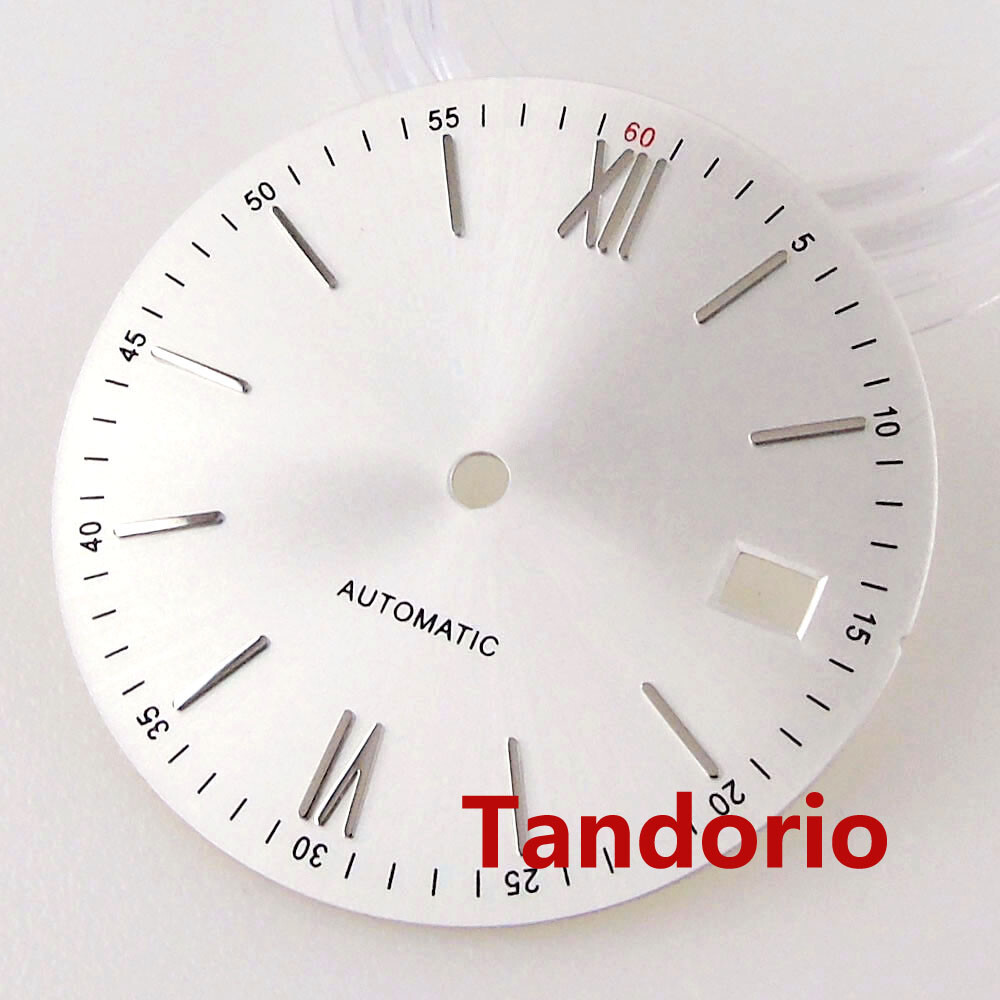 31mm Bliger Silver Blue Black Dial Hands Fit NH35A NH36A Movement Date Window