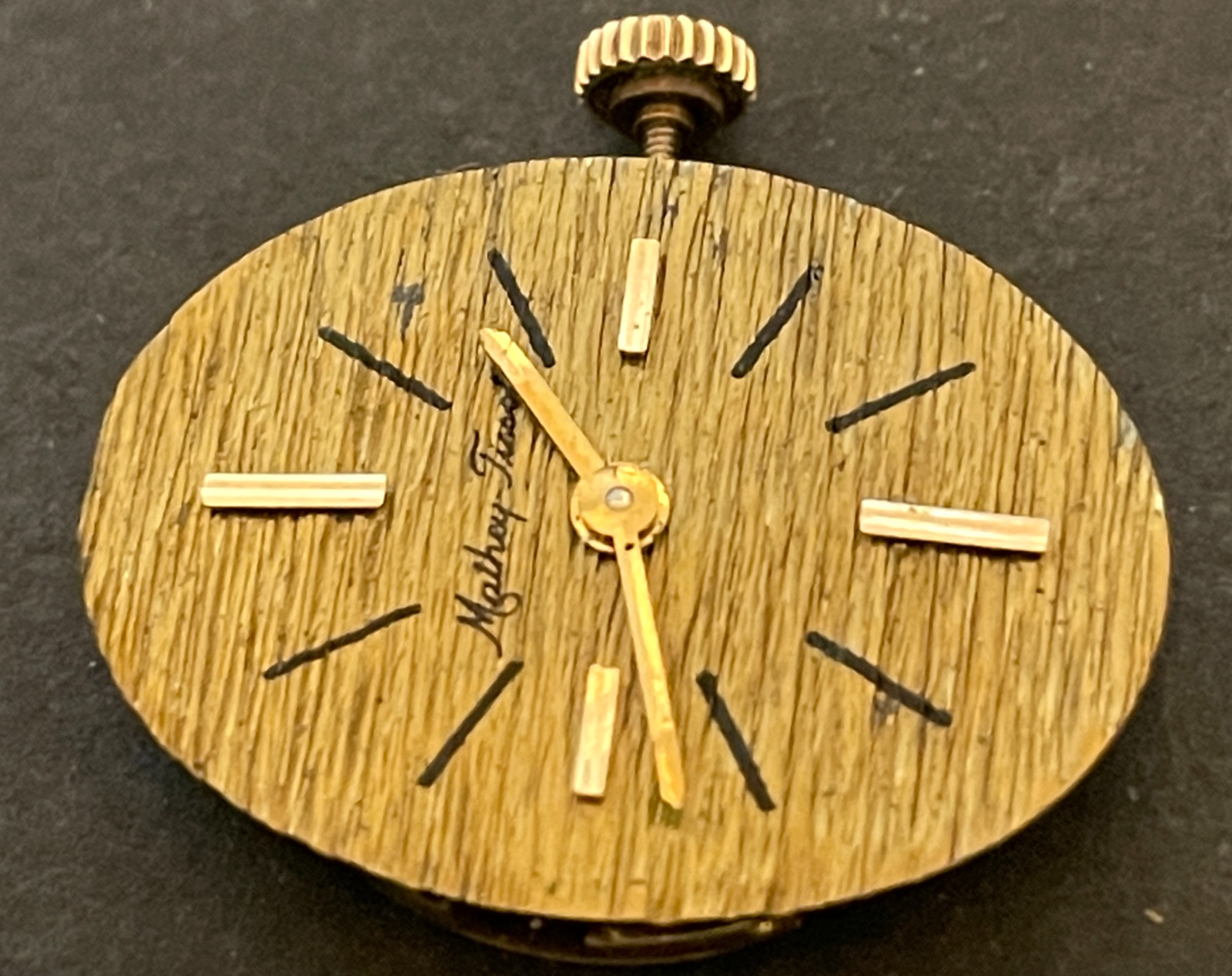 Vintage Mathey-Tissot Ladies Watch Movement Running Ticks 17j Gold Dial Swiss