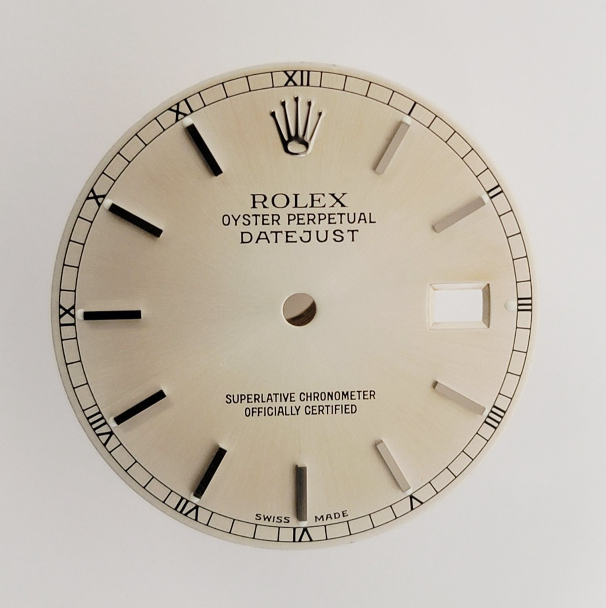 Genuine Rolex Dial DateJust 36mm Silver WG Stick RR 16014-16220, 16240, 16244