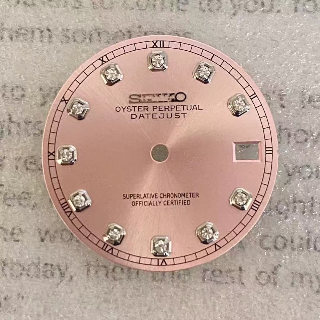 28.5mm Sun Pattern Diamond Surface Watch Dial No Luminous for Nh35/nh36 Movement