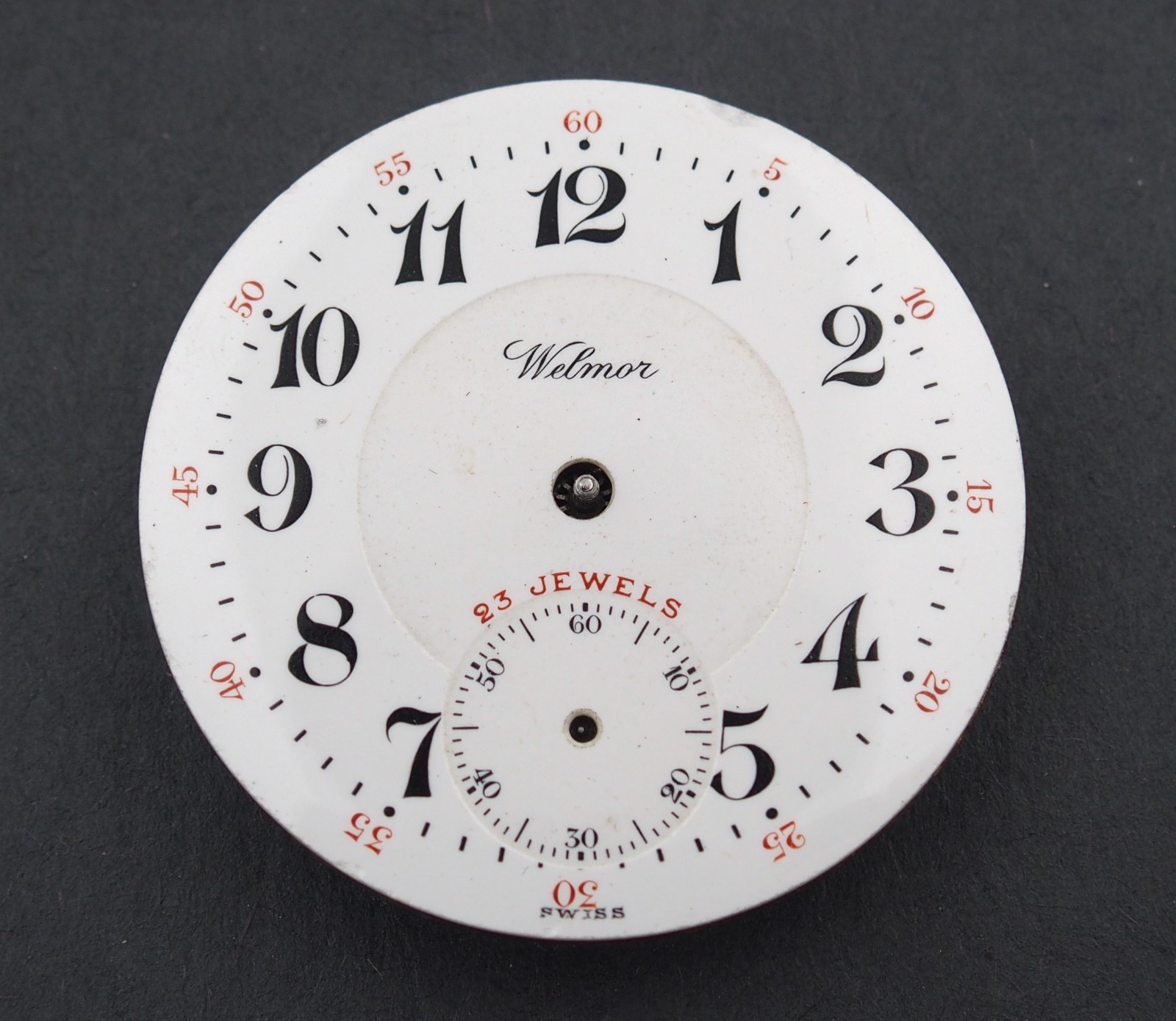 PARTIAL Welmor Swiss Berner 23J Pocket Watch Movement for Parts #F223