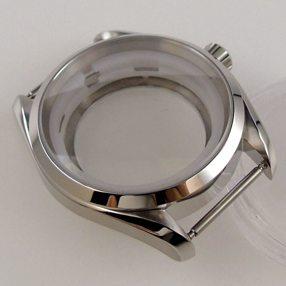 For NH35A NH36A Automatic Movement Watch Case Sapphire Glass Polished Bezel