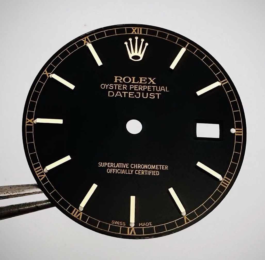 Factory Rolex Two Tone Black Gloss Luminova Dial Datejust 16013 16233 16238