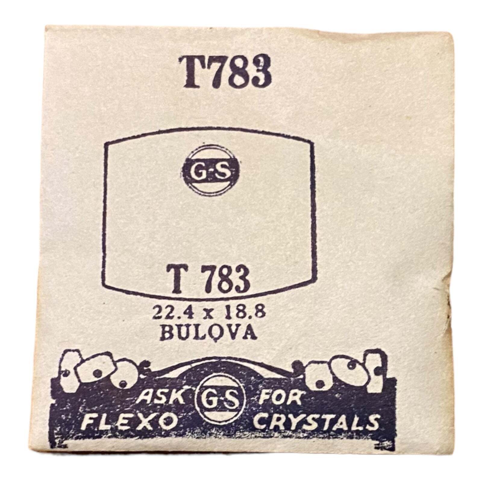 Germanow-Simon Mach (GS) T783 Watch Crystal 22.4×18.8 NOS Part Flexo Bulova
