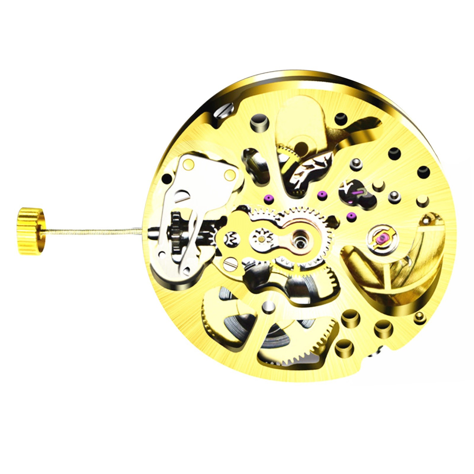 17 Jewels Gold Skeleton Automatic Watch Movement 2004 Parts Watchmaker Tool