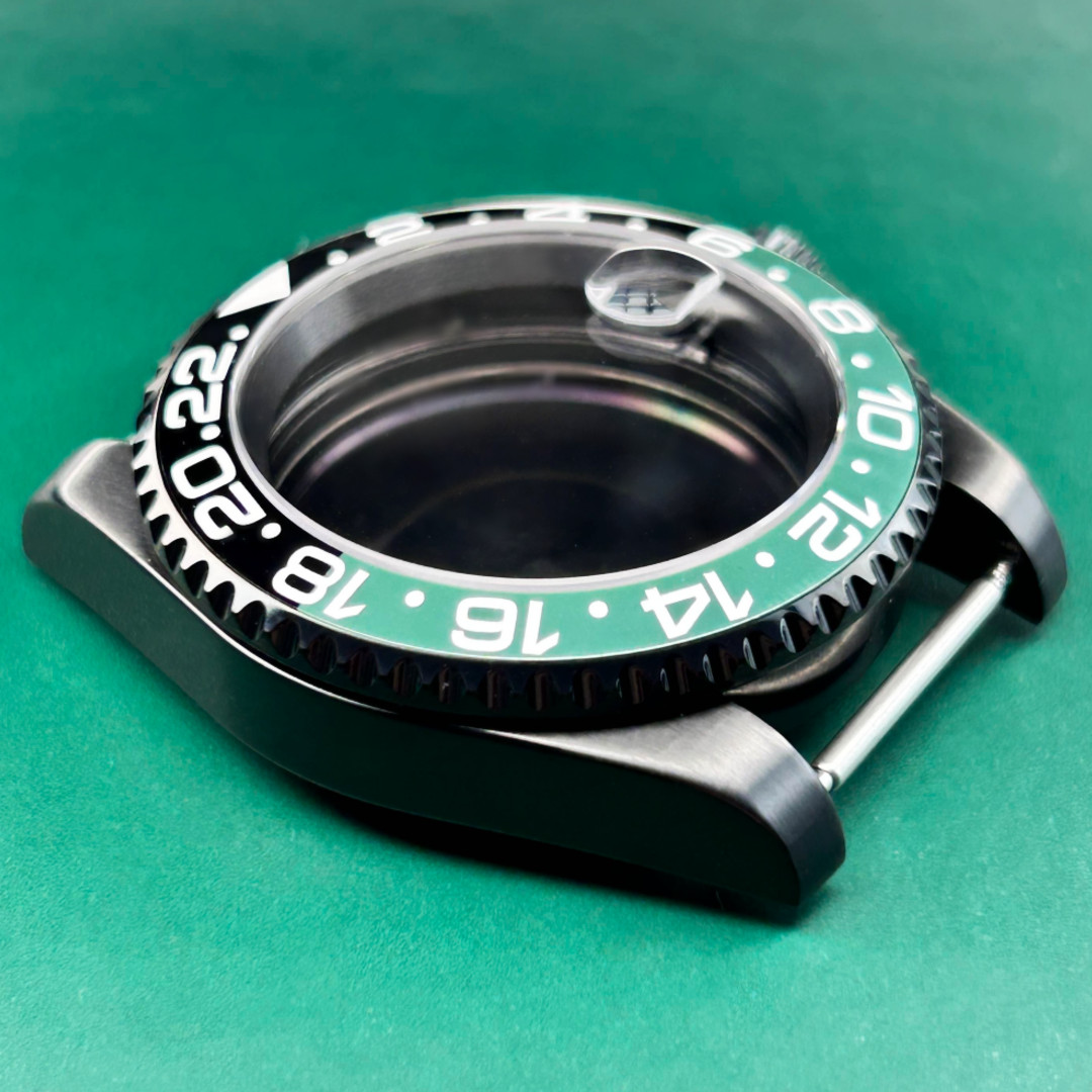 Fit NH35 NH36 40mm Black PVD Ceramic Bezel Sapphire Mod Parts 10ATM Watch Case