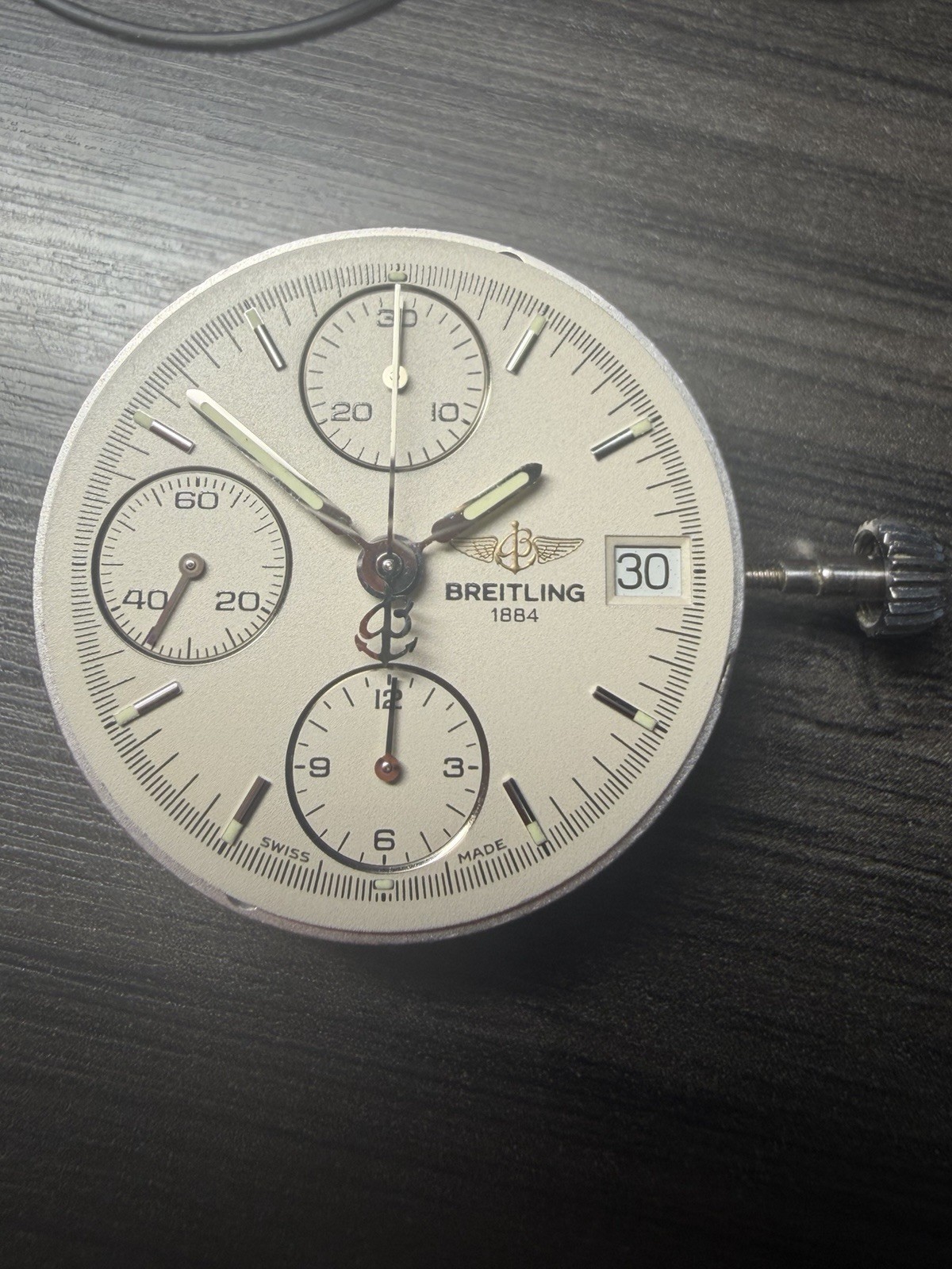Breitling Chronomat Calibre 7750 Auto Watch Movement Dial Crown Hands J13048!