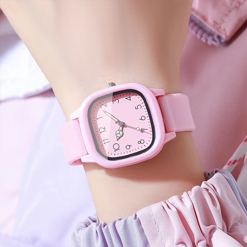 Silicone Quartz Wristwatches Stainless Steel Ladies Watches Women Watch