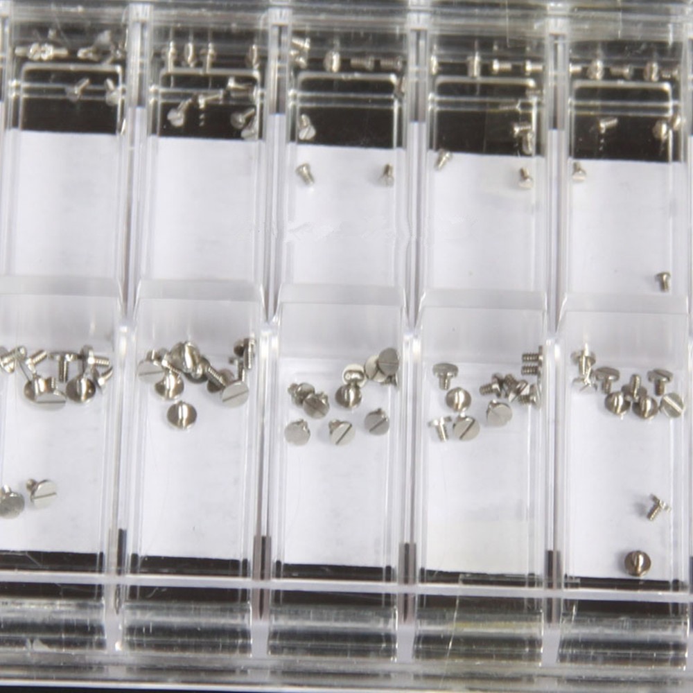 18-Size Stainless Steel Mini Watch Case Slotted Screw Assortment Repair Parts