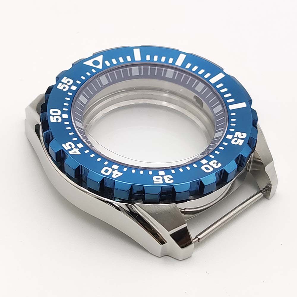 44mm Steel Watch Case Modify turtle Mod Sapphire Rotating For Seiko NH35A NH36