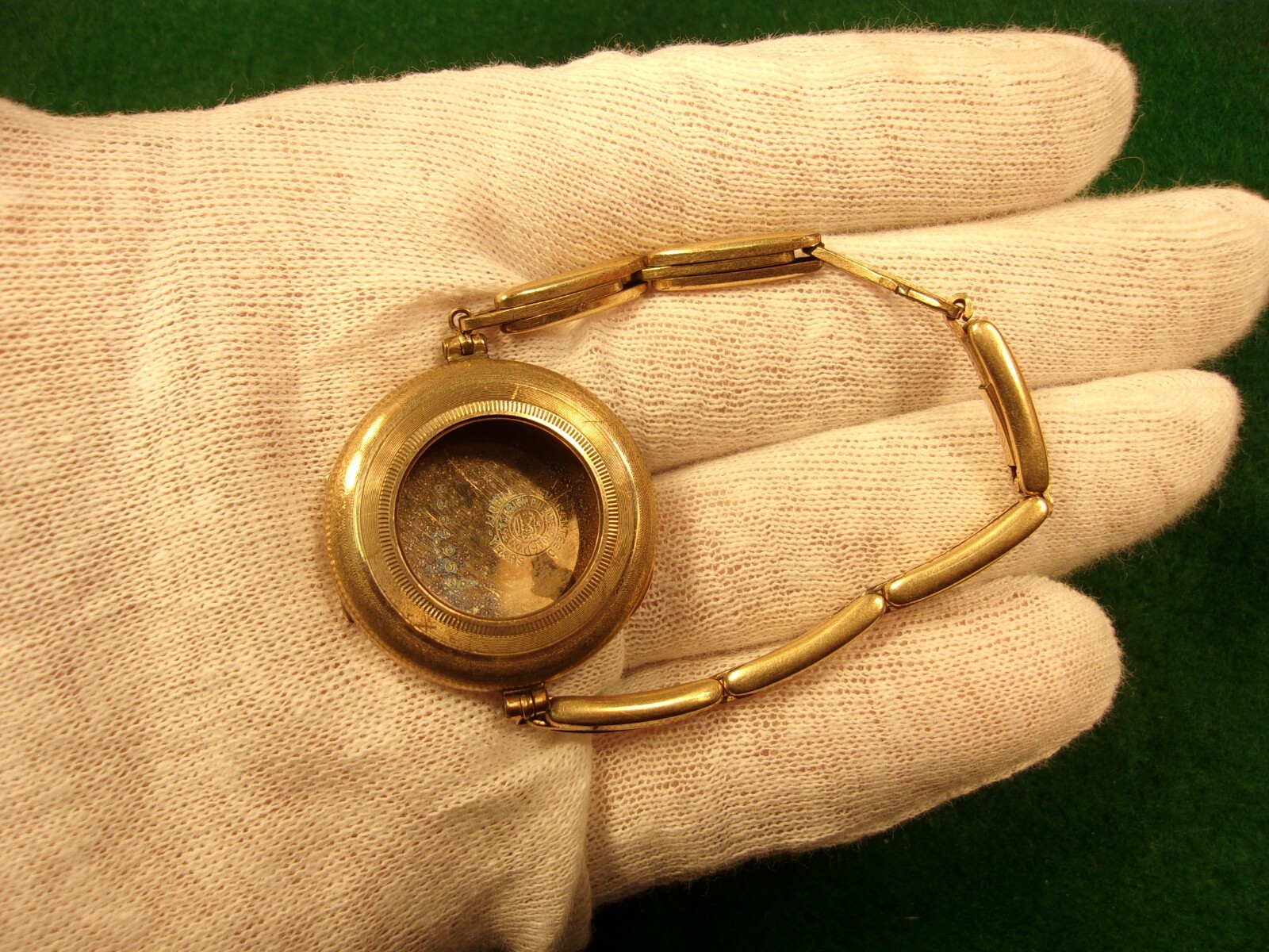 #1 of 5, NICE VTG ANTIQUE ROSY YELLOW GOLD FILLED LADY’S WRISTWATCH CASE & BAND