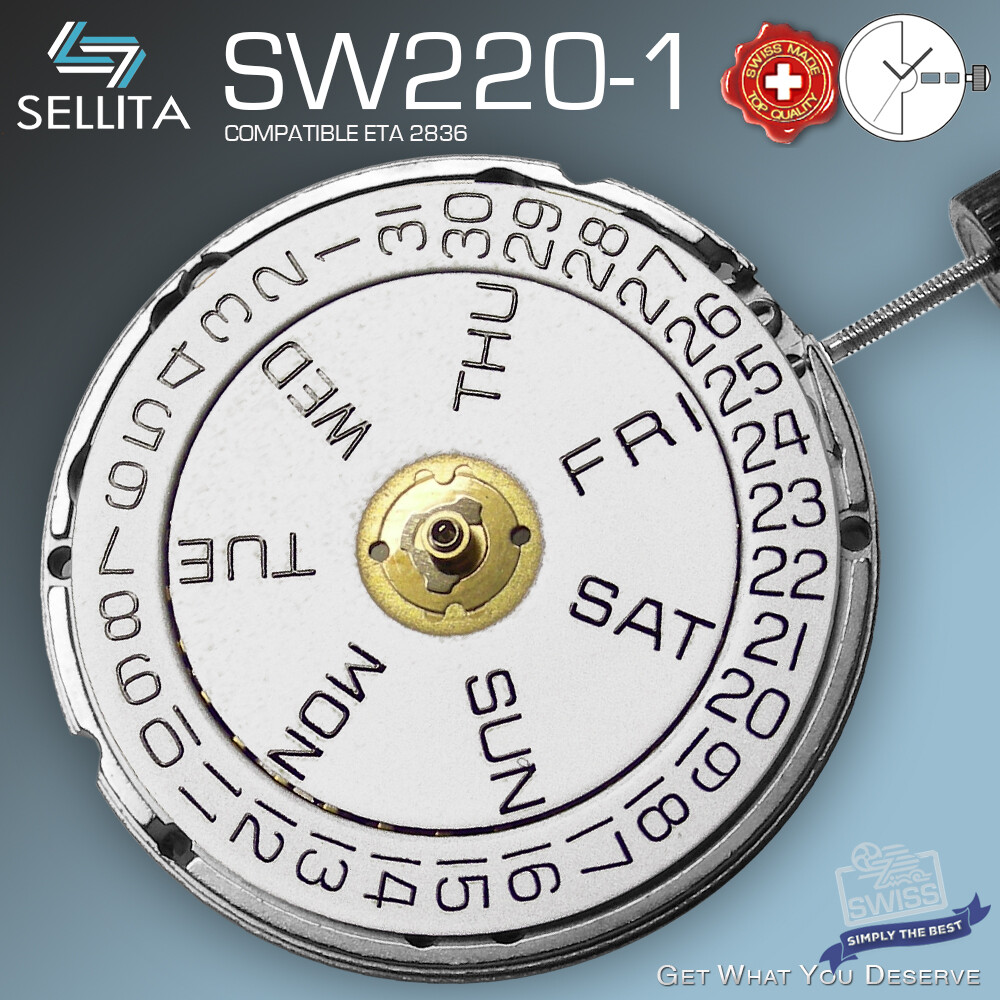 MOVEMENT AUTOMATIC SELLITA SW220-1, HH4, STANDARD – COMPATIBLE ETA 2836