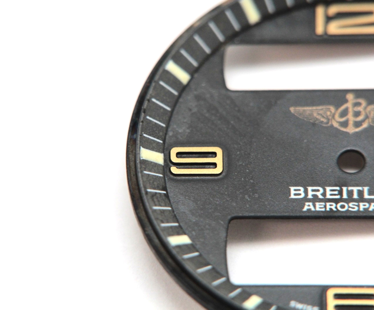 GENUINE BREITLING AEROSPACE Watch Dial Charcoal Black 32.5mm Diameter “B164”