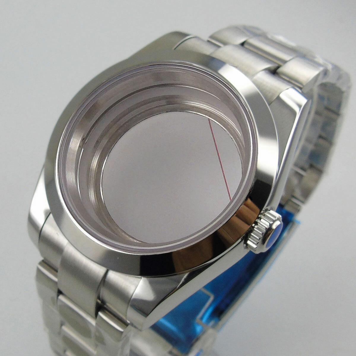 36mm/39mm Fit NH35 NH36 Polish Watch Case Oyster Strap Seeing Back Screw Crown