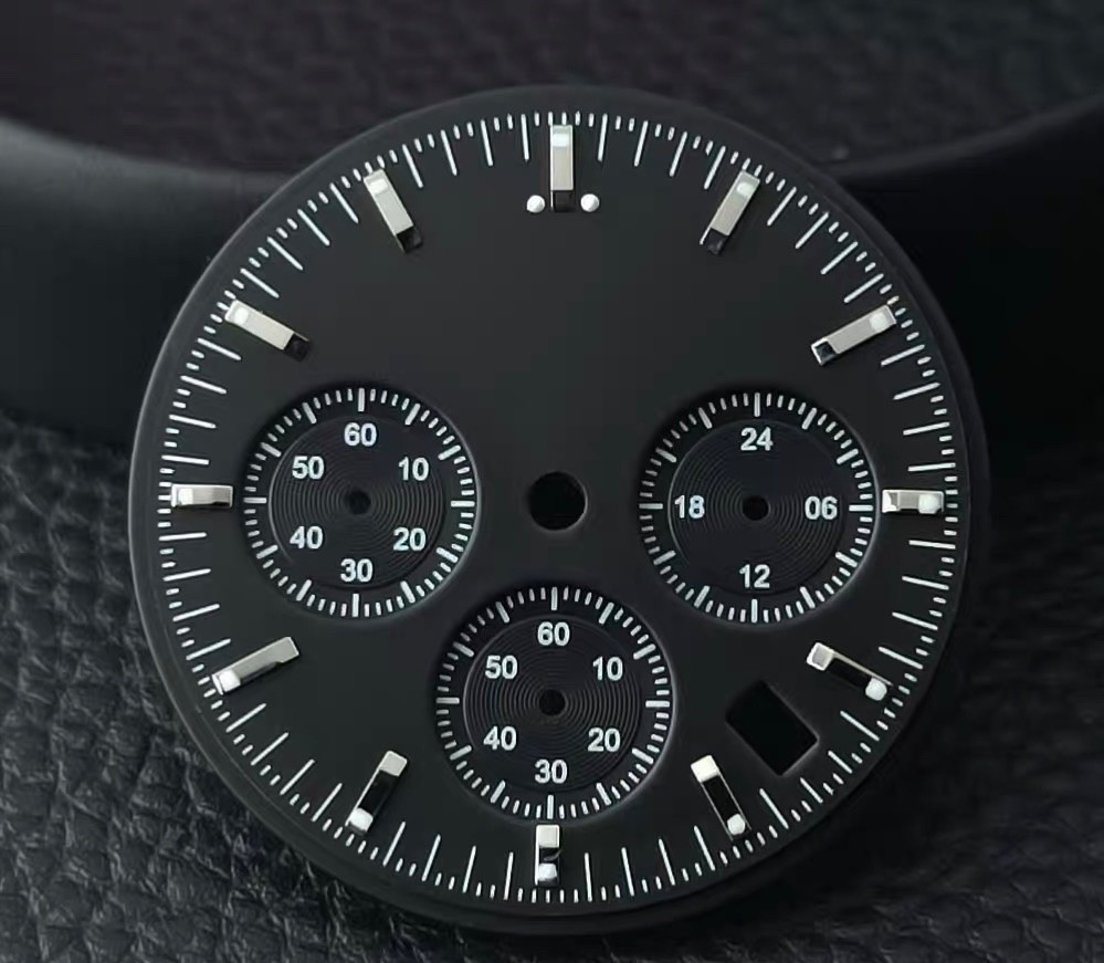 32.5mm Luminous VK63 Black Watch Dial