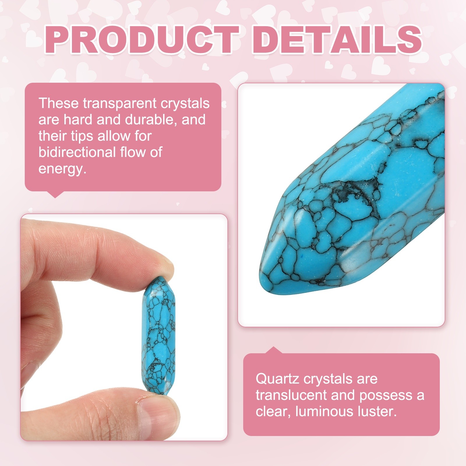 10 Pack Blue Turquoise Quartz Crystals Polished Crystals Bulk