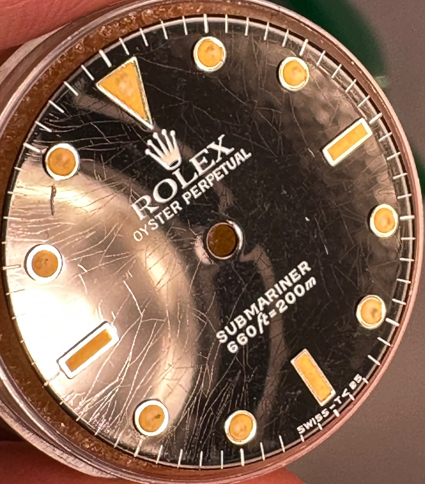 Rolex 5513 Dial Glossy Spider Black Nice Patina