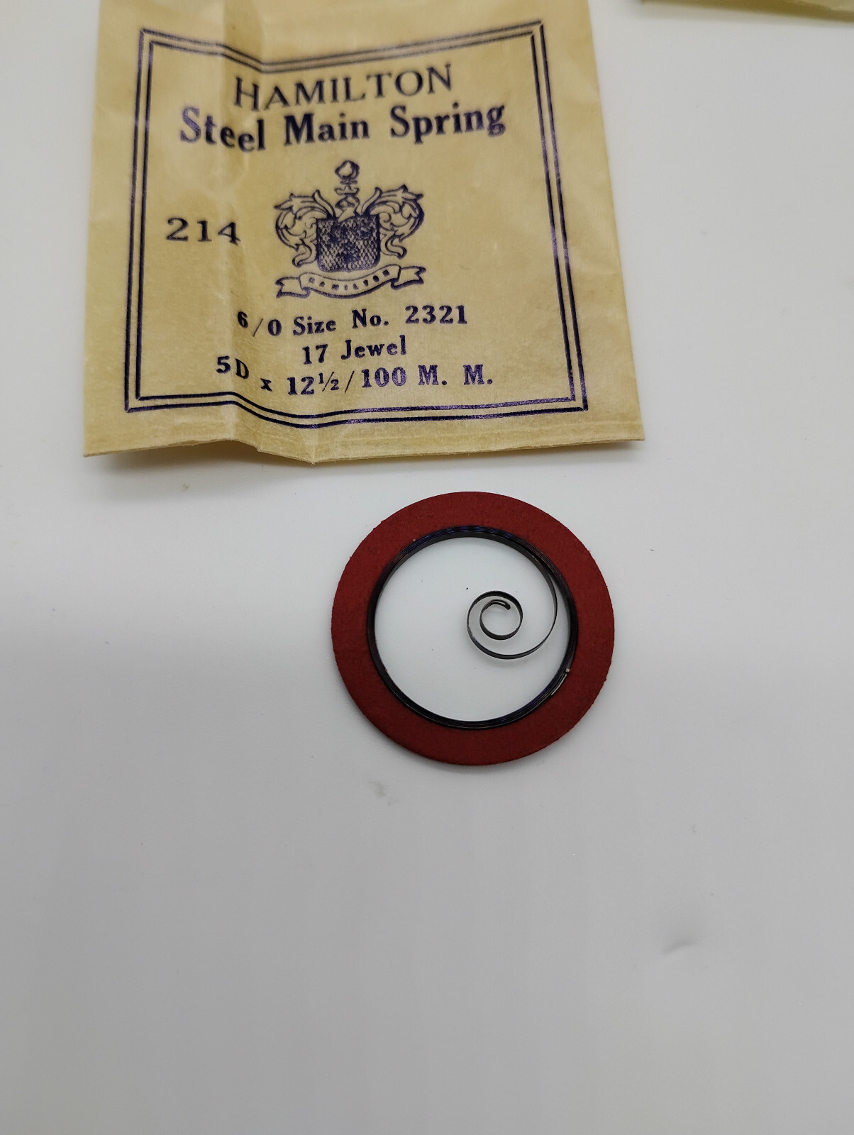 MARCO # 481 Mainspring For Hamilton 6/0 Size Factory No.2321