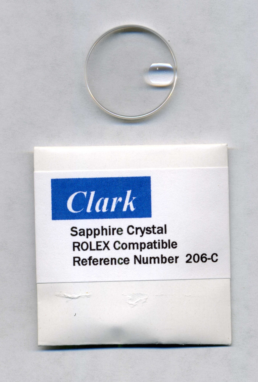 Sapphire crystal 25-206C for Rolex “Clark” comes with gasket 1.8mm
