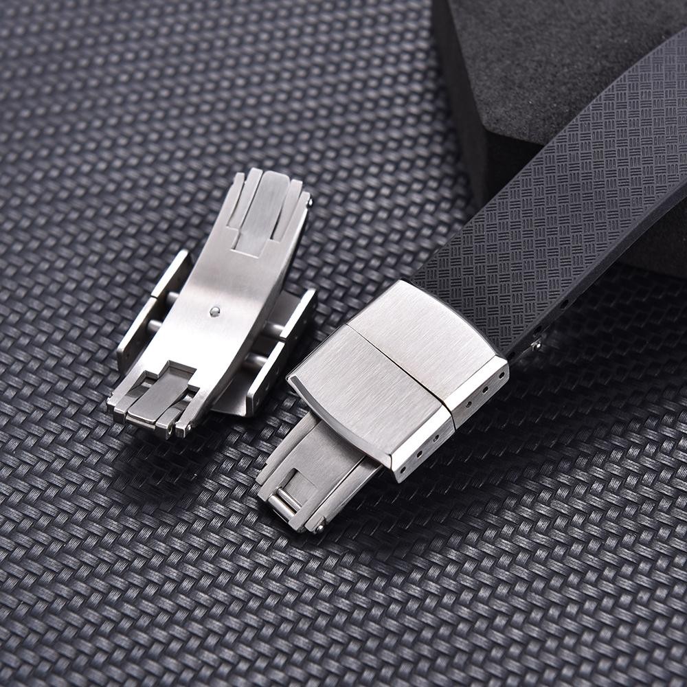 16mm 18mm New Double Click Fold Butterfly Buckle Fast Release CTS Steel Brush