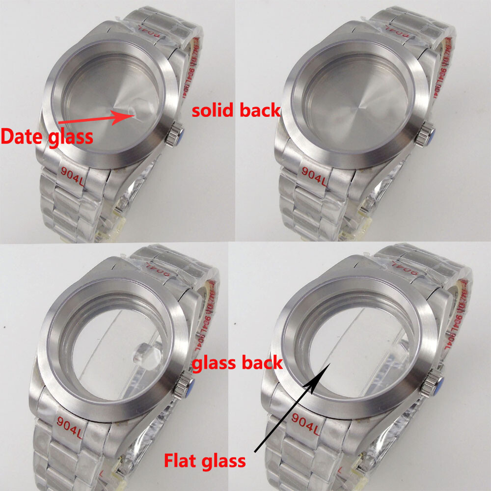 39mm Sapphire Glass Brushed Automatic Watch Case Fit NH34A NH35A NH36A Movement