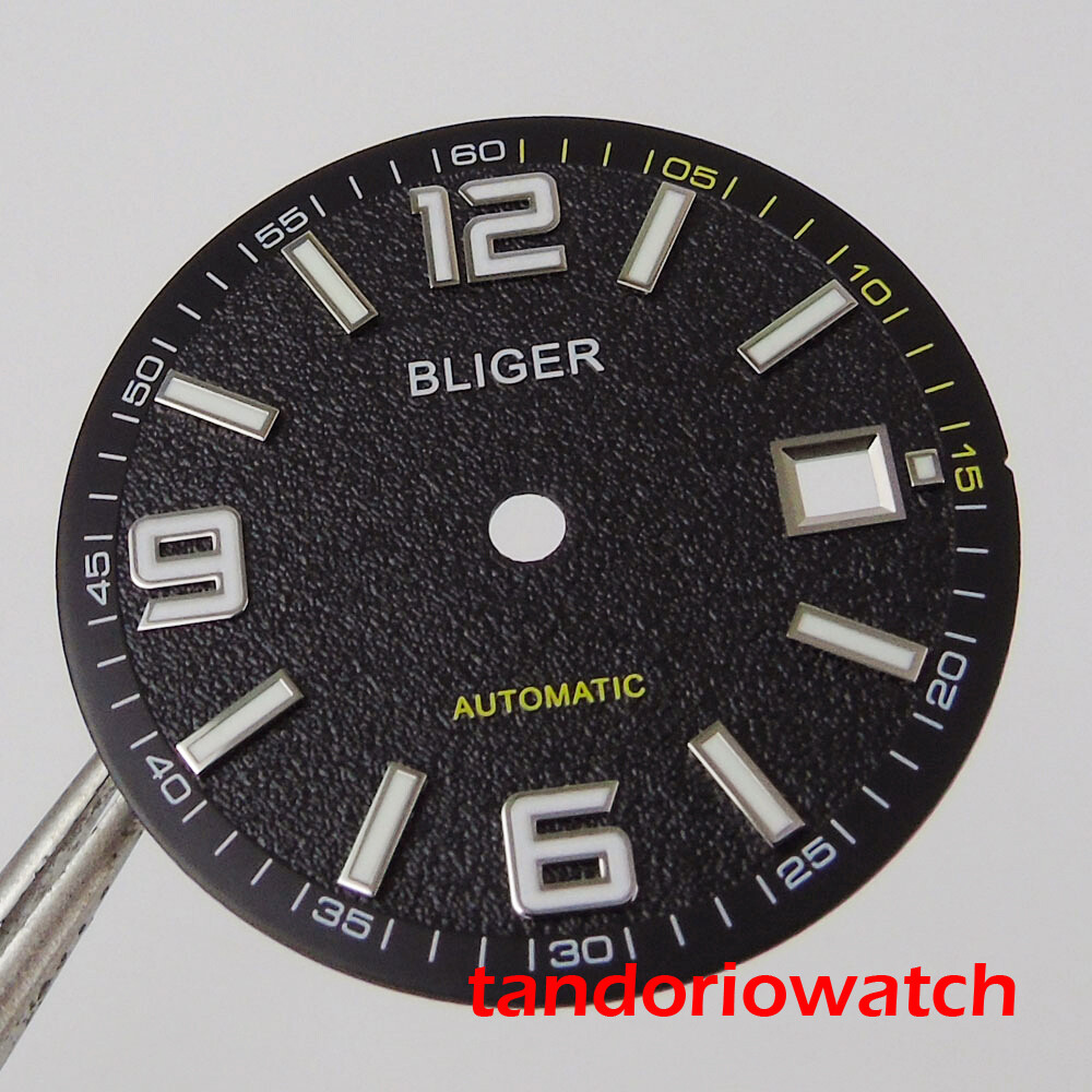 31.5mm bliger watch dial window with date winndow fit ETA 2836 miyota movement