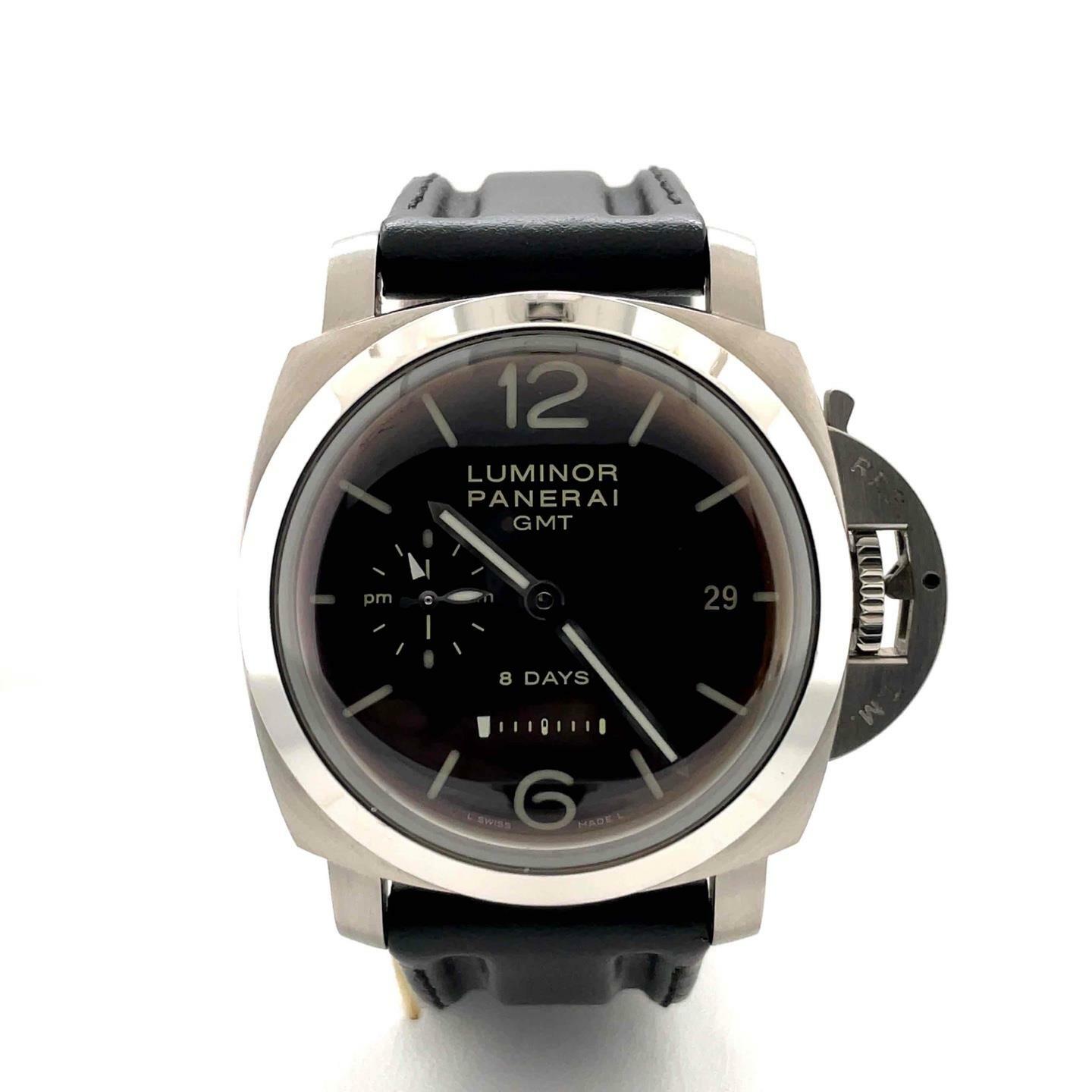 Panerai Luminor 1950 8 Days GMT Hand Wind Black Dial Men’s Watch PAM 00233