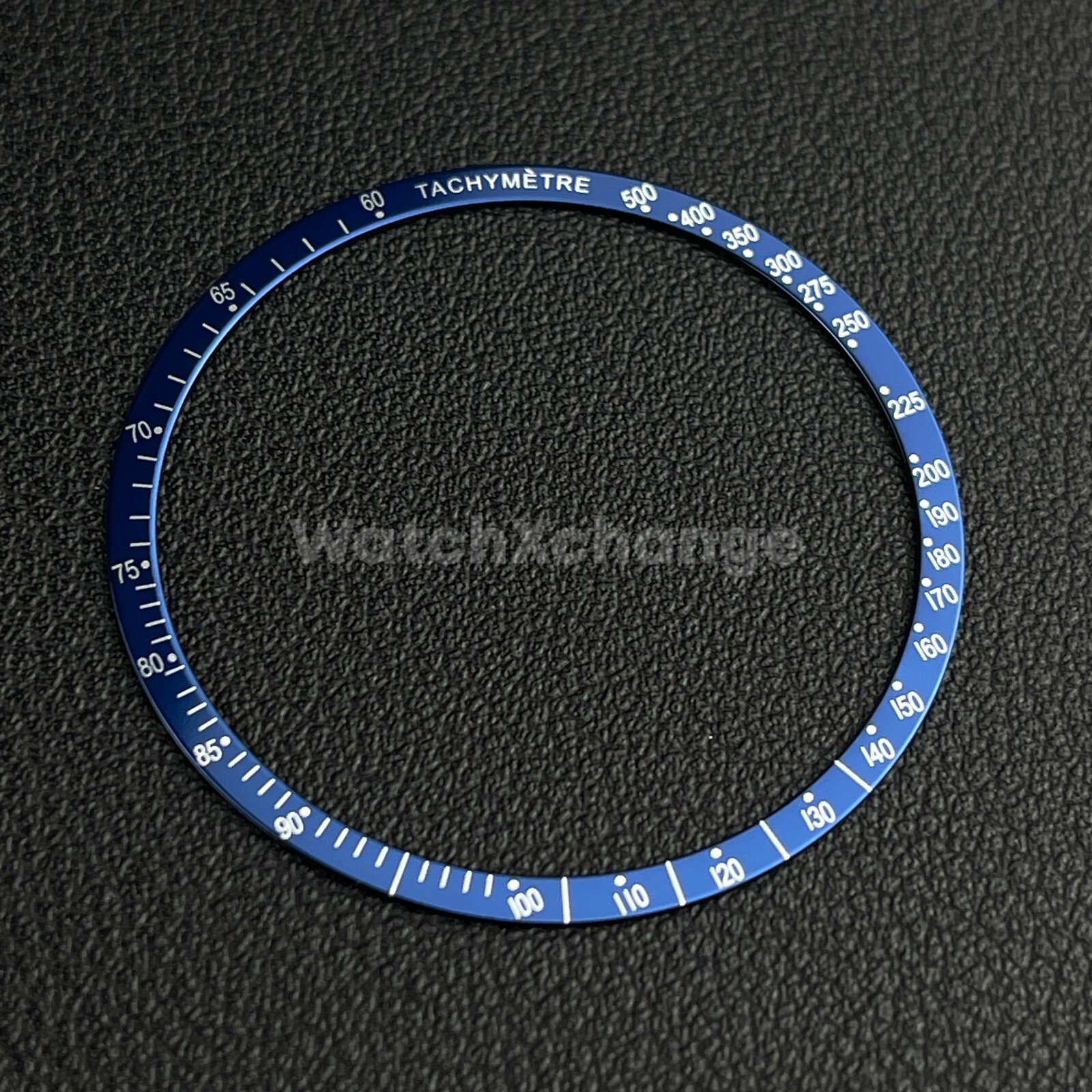 Blue & Silver Flat Aluminium Watch Bezel Insert 38.5mm for VK63 Quartz Watches
