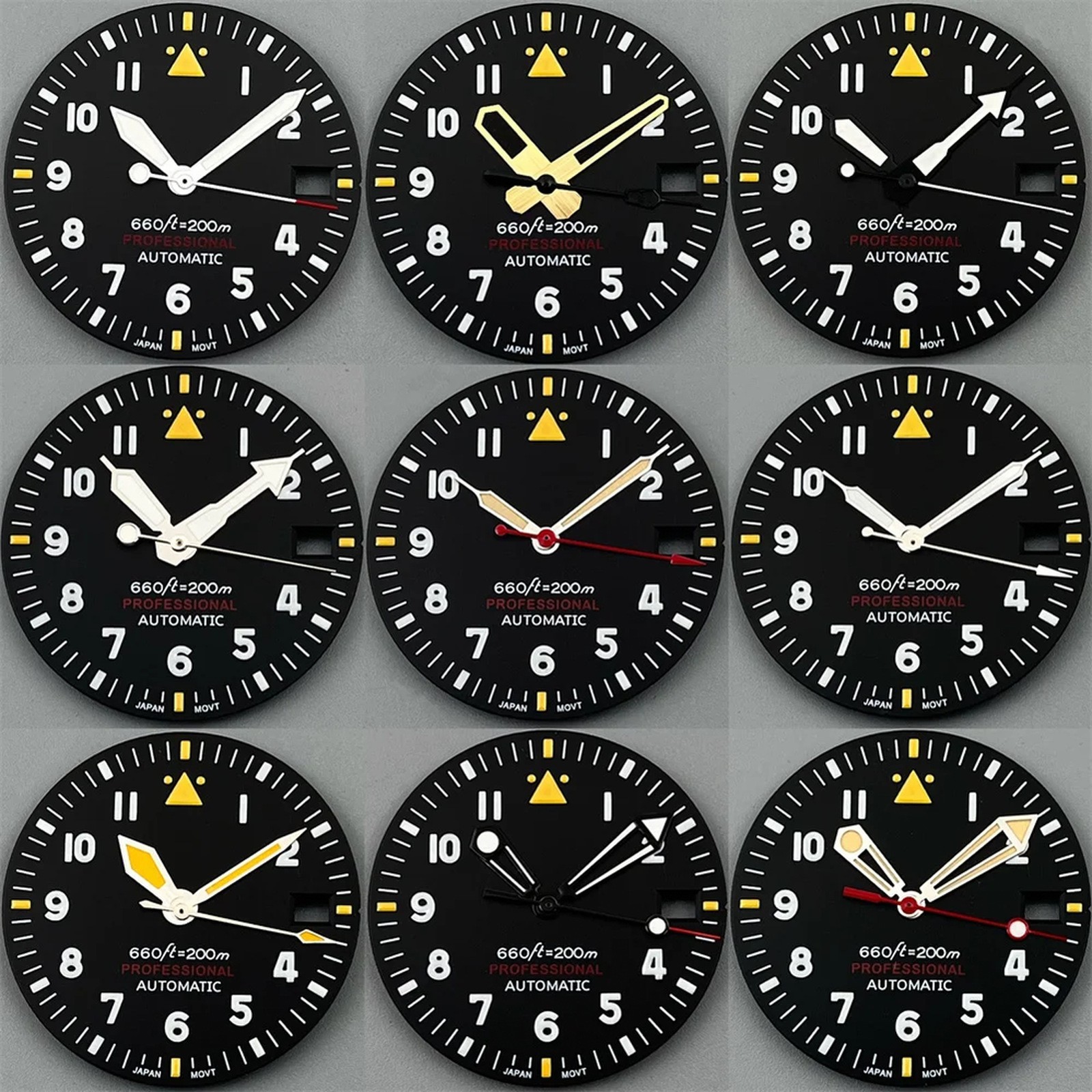29mm Arabic Numerals Watch Dial Green Lume for Nh35 Nh36 ETA2824 Pt5000 Movement