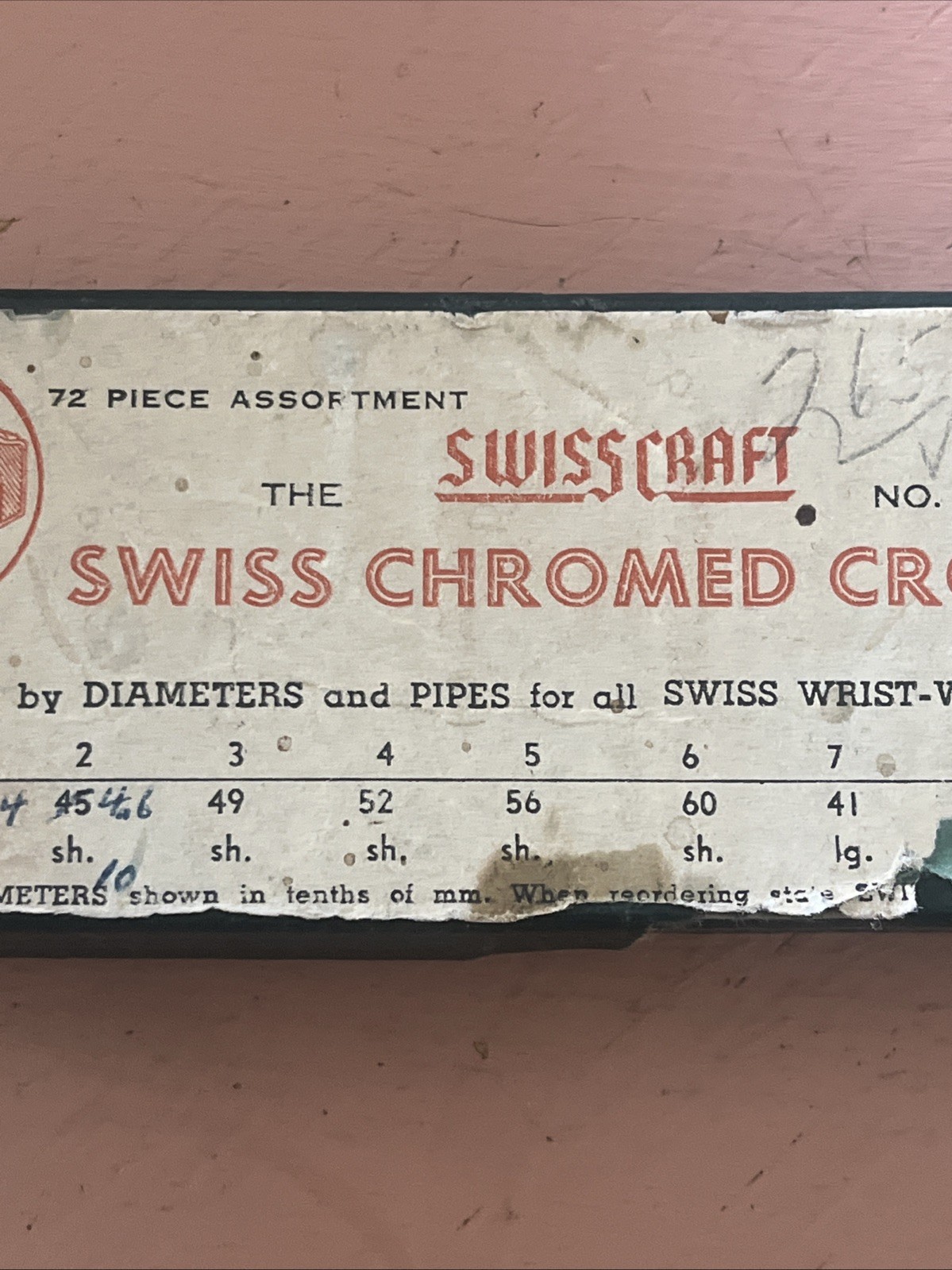 Vintage Swiss Craft Chromed Crowns #124 72-piece watch part assortment box