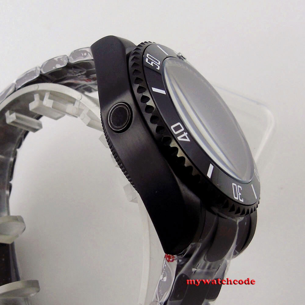 Black PVD 43mm SEA automatic Watch Case Fit 2824 2836 8215 Japan NH35 NH36 NH34