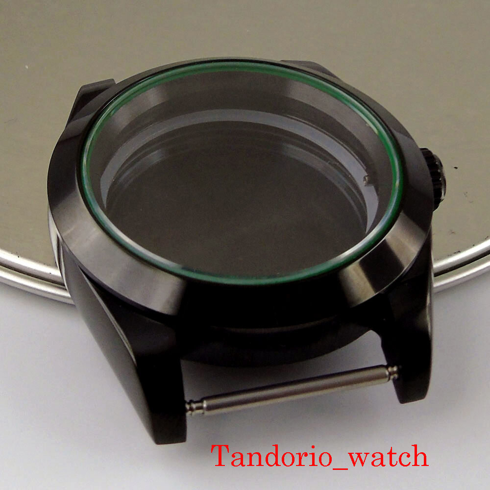 36mm Black PVD Plated Polished Watch Case Sapphire Glass For NH35 NH36 MIYOTA
