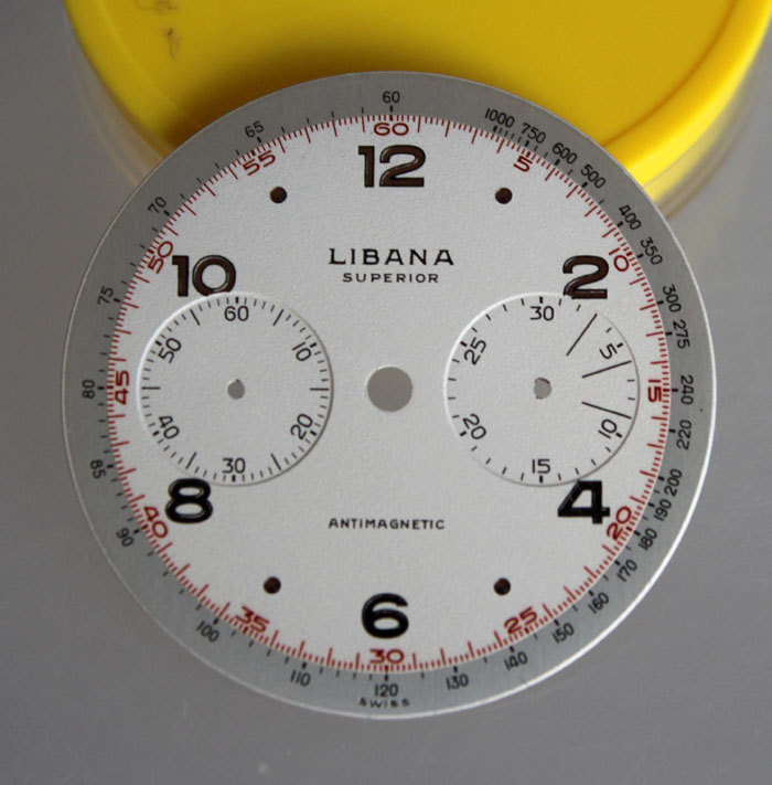 LIBANA Superior Antimagnetic VALJOUX 23 CHRONOGRAPH Val. 23 DIAL UNUSED N.O.S.