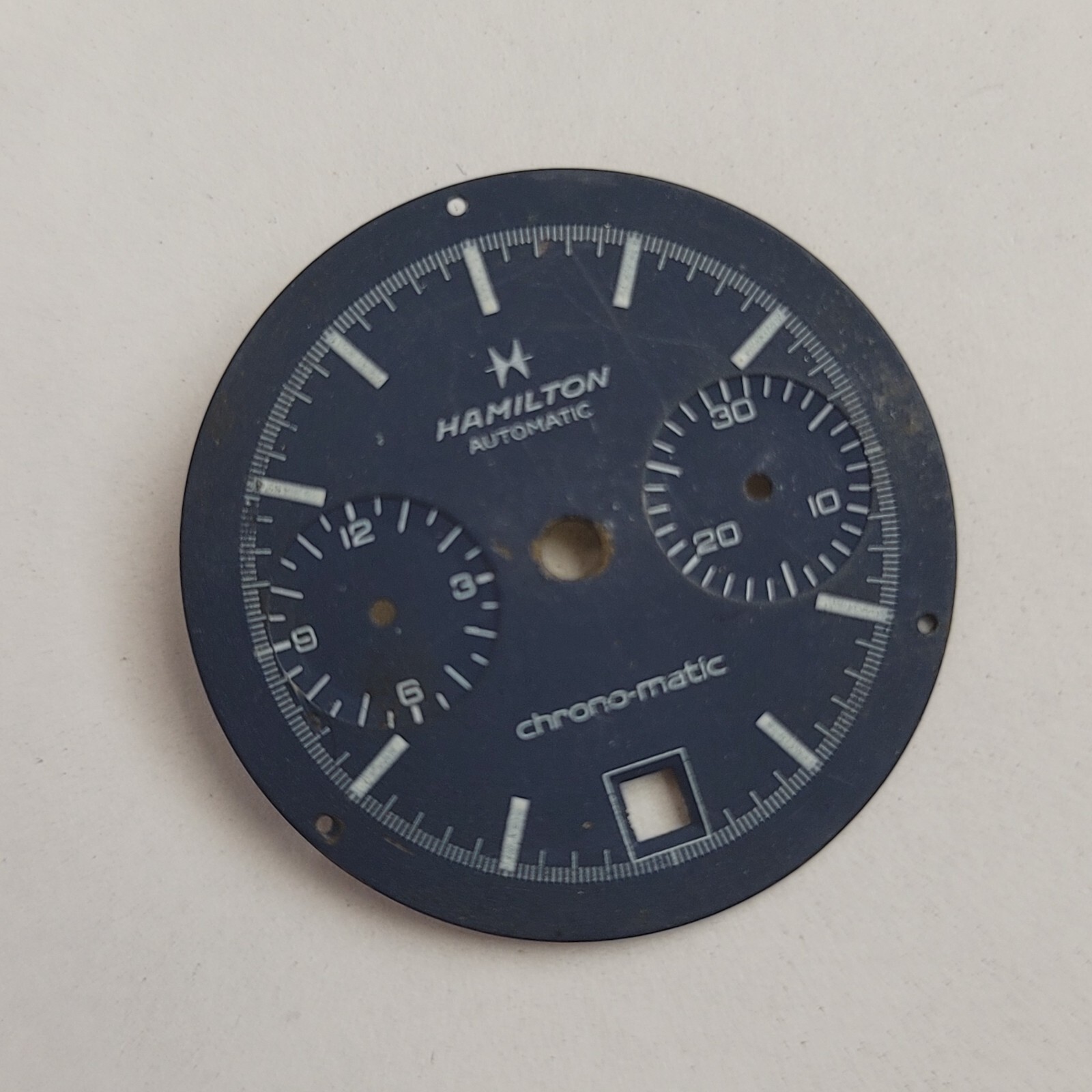 VINTAGE HAMILTON CHRONO-MATIC WATCH BLUE DIAL FOR CAL 11