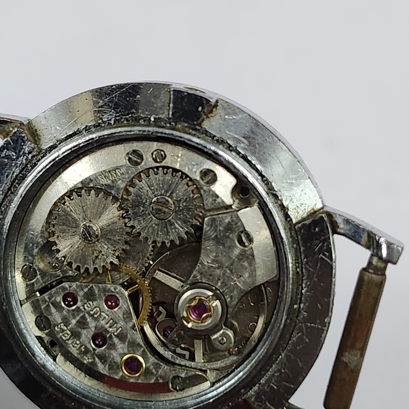 Milus 17 Jewels Manual Wind Swiss Watch Black Roman Dial – FOR REPAIR / PARTS