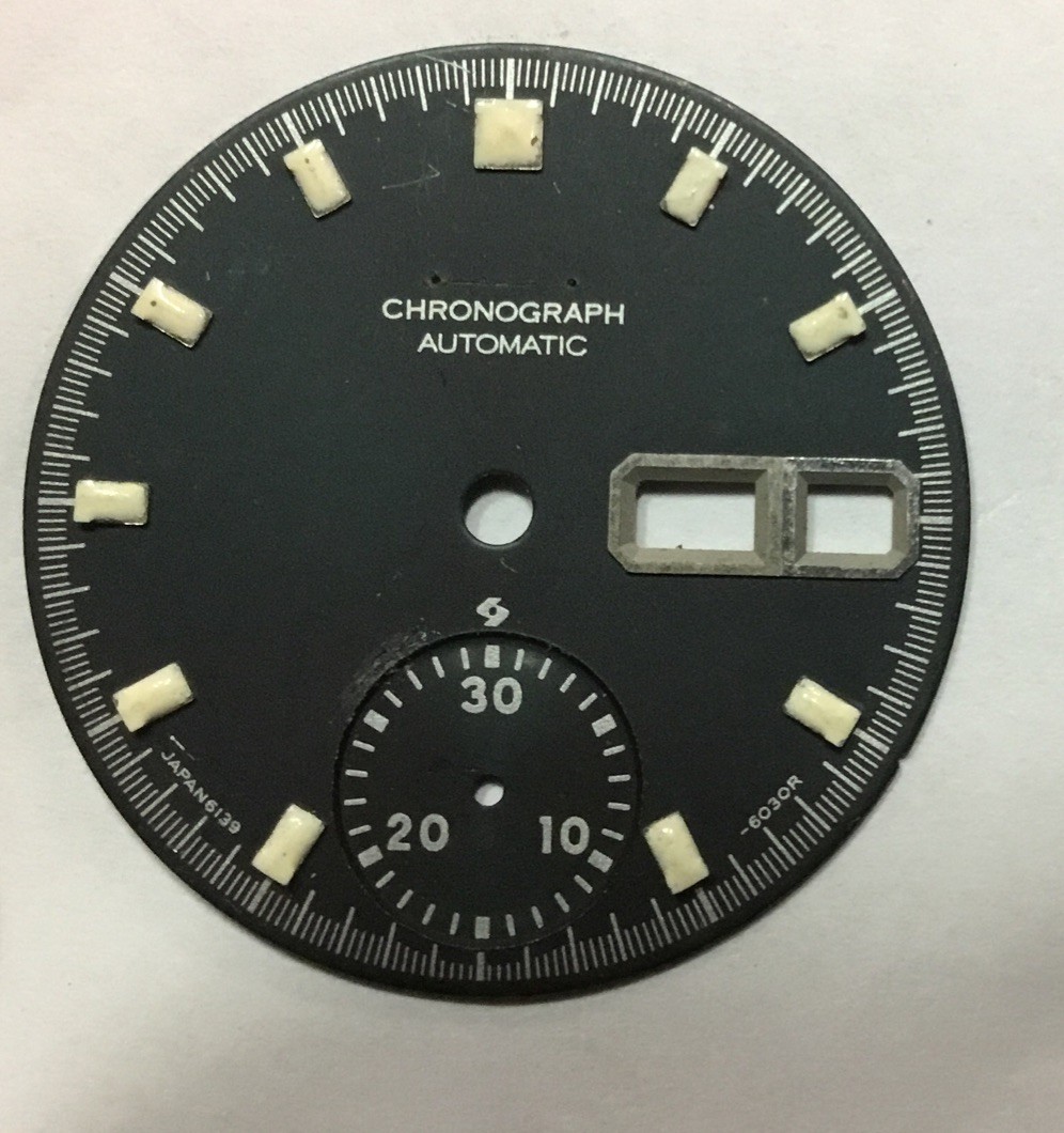 Vintage SEIKO 6139-6030 Chrono Auto Day Date 28mm Dial for Parts